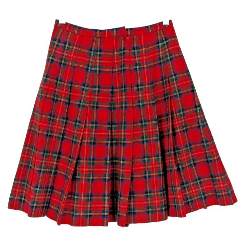Girls Pendleton Red Wool Plaid Pleated Skirt SIZE 10 Preppy Academia Excellent